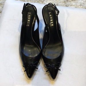 Ralph Lauren black slingback pumps